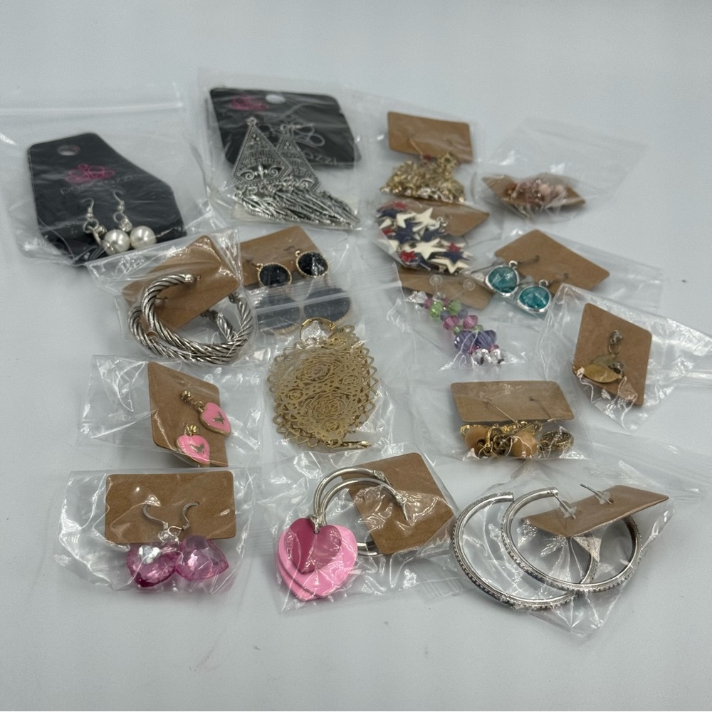 Earring Lot Mixed Styles For Pierced Ears Vintage to Modern Silver Gold Tone